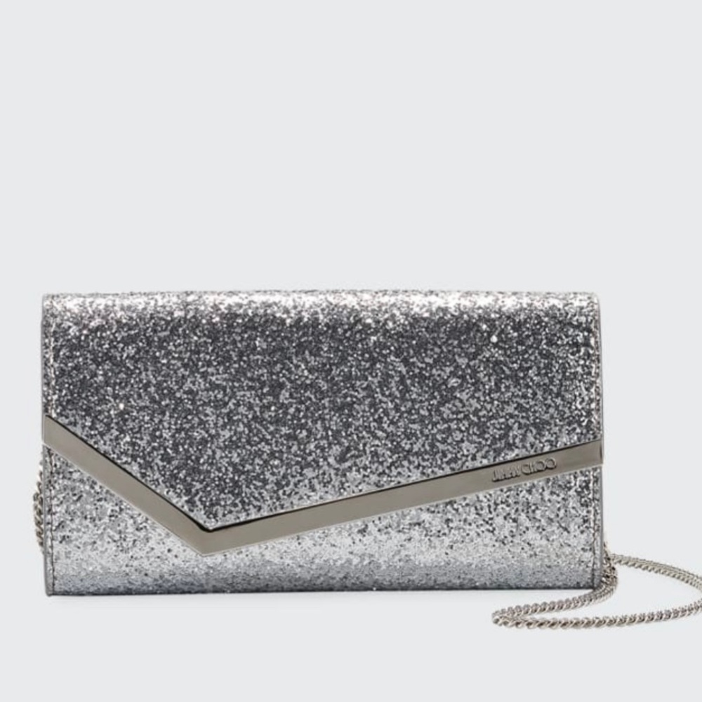 Jimmy Choo Emmie Glitter Clutch Bag